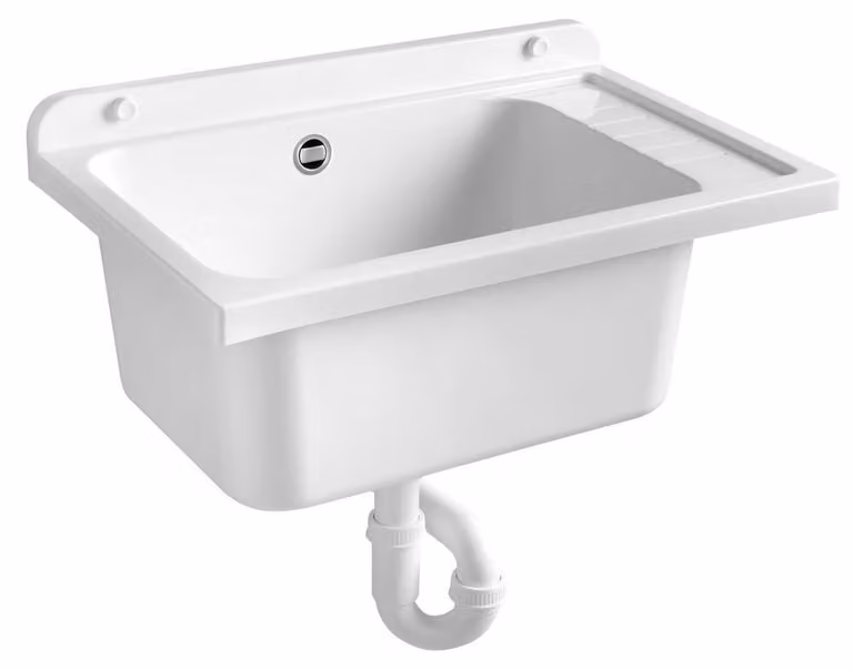 Lavabo sospeso 58x38 cm, in plastica, bianco