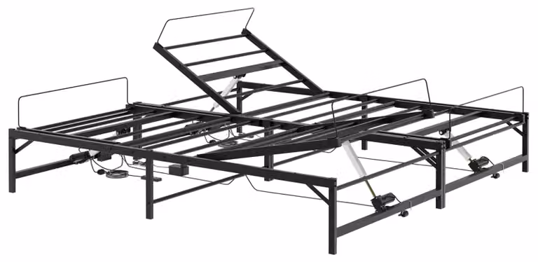 Letto regolabile elettricamente, struttura nera, 96 x 200 cm, acciaio