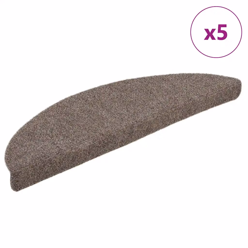 vidaXL Tappetini per scale autoadesivi 5 pz 56x17x3 cm beige