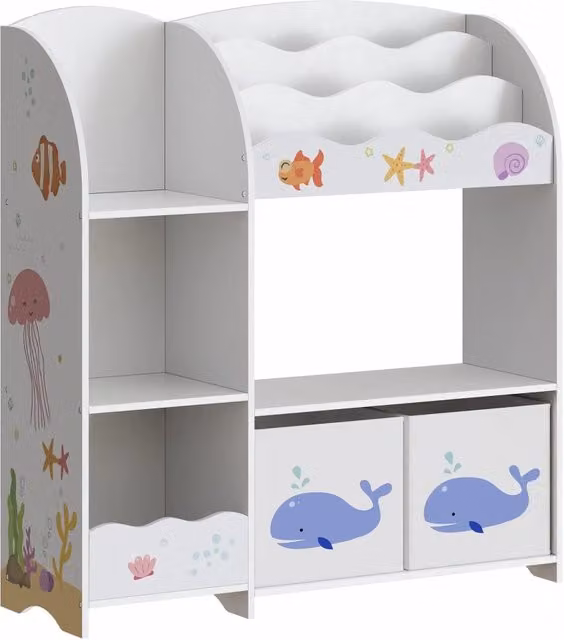 Scaffale dal design senza tempo per soggiorno camera da letto mobiletto portaoggetti per bambini con motivo 100 x 93 x 30 cm multicolore 03_0011206