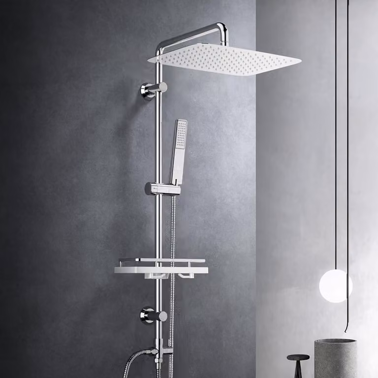 Sistema di scarico in acciaio inossidabile, dimensioni 35x25 cm, con ripiano, resistente alla corrosione, per il bagno