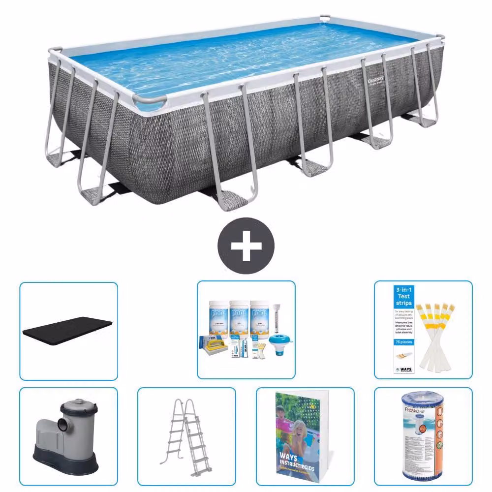 Bestway Power Steel, piscina rettangolare - 549x274x122 cm - 6 pezzi, modello S556