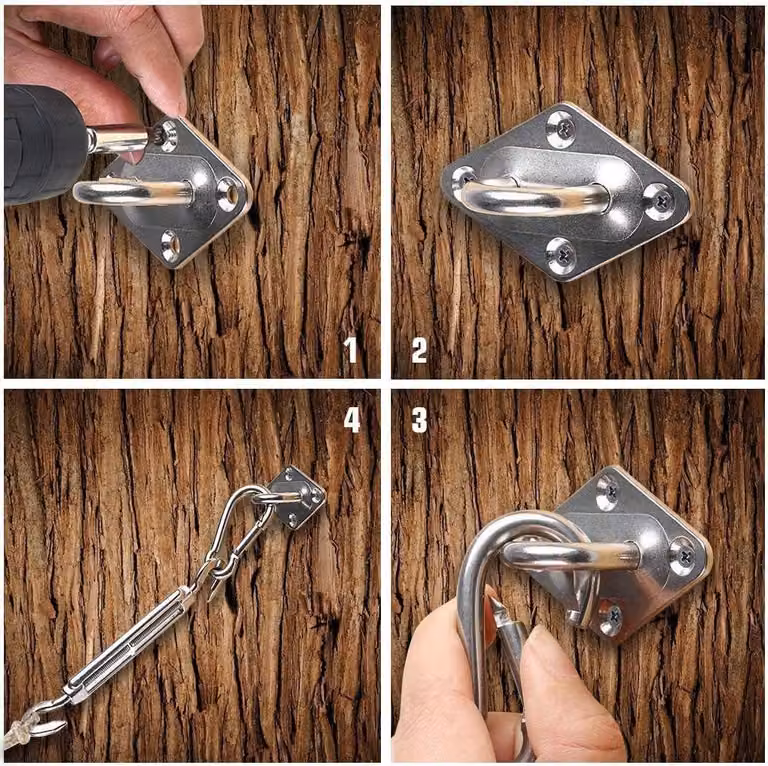 Set di fissaggio per tende da sole - acciaio inox - 44 pezzi