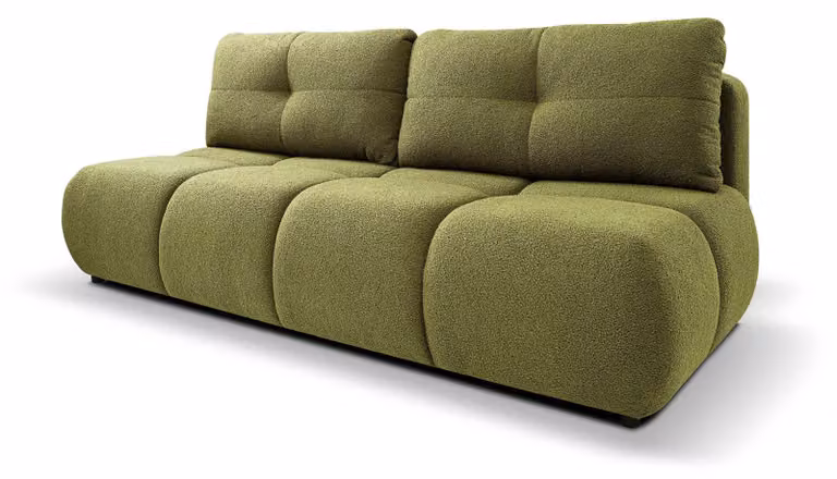 Divano letto Milorya, colore Olivmoos