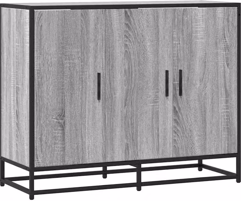 Credenza Grigio Sonoma 94x35x76 cm in Legno Multistrato