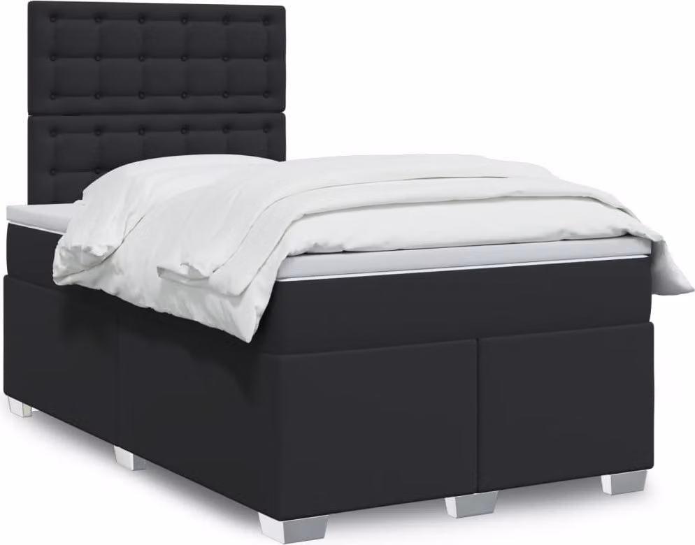 Maison Exclusive - Giroletto a Molle con Materasso Nero 120x200 cm in Pelle finta