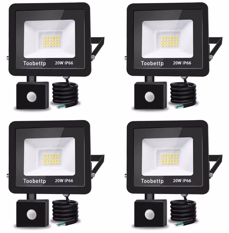 Faretto LED da 20 W con sensore di movimento, 2000 lumen, luce bianco caldo, grado di protezione IP66