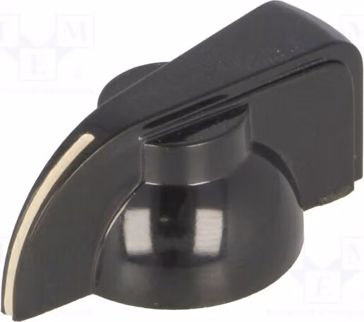 1 manopola rotante con indicatore, diametro 19x12,8 mm, diametro albero: 6 mm, albero liscio, serie PN-1B, per