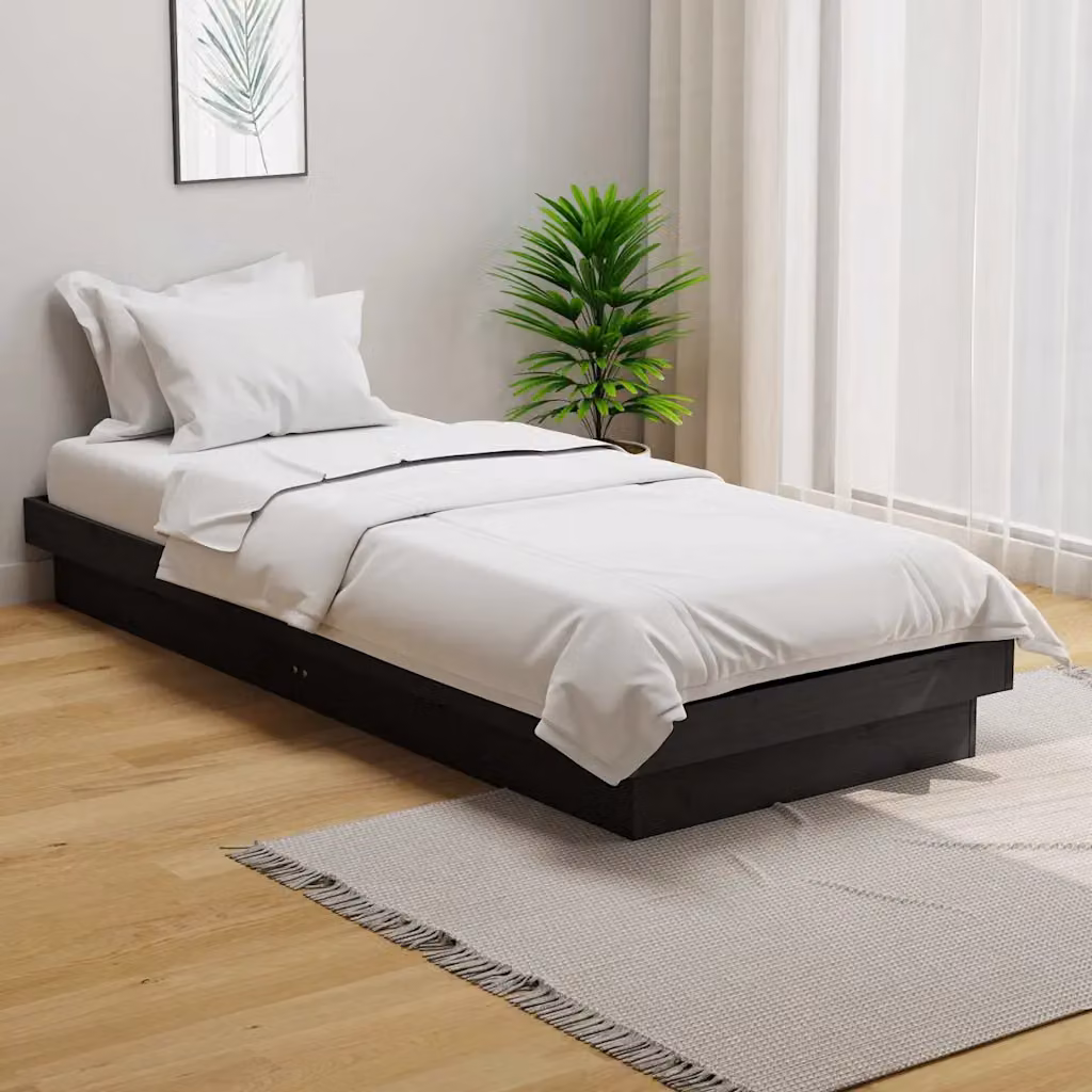Giroletto singolo vidaXL in legno massello di pino grigio, L 80 x P 190 cm