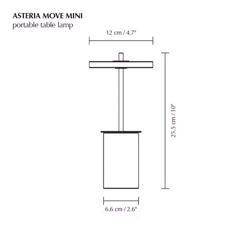 UMAGE Lampada da tavolo di design Asteria MOVE MINI, dimmerabile, Ottone / Oro, Soggiorno / Sala da pranzo, Pietra, Design, Lampada da tavolo