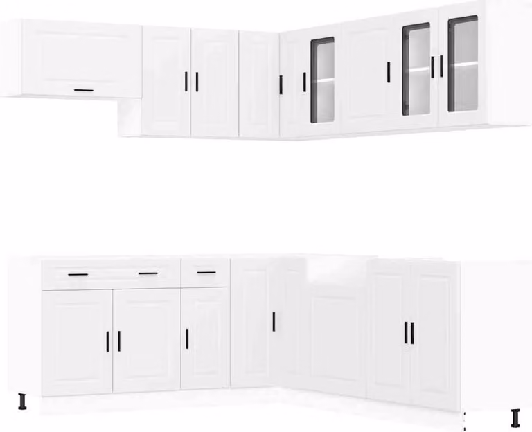Set Mobili da Cucina 11 pz Porto Bianchi Legno Multistrato