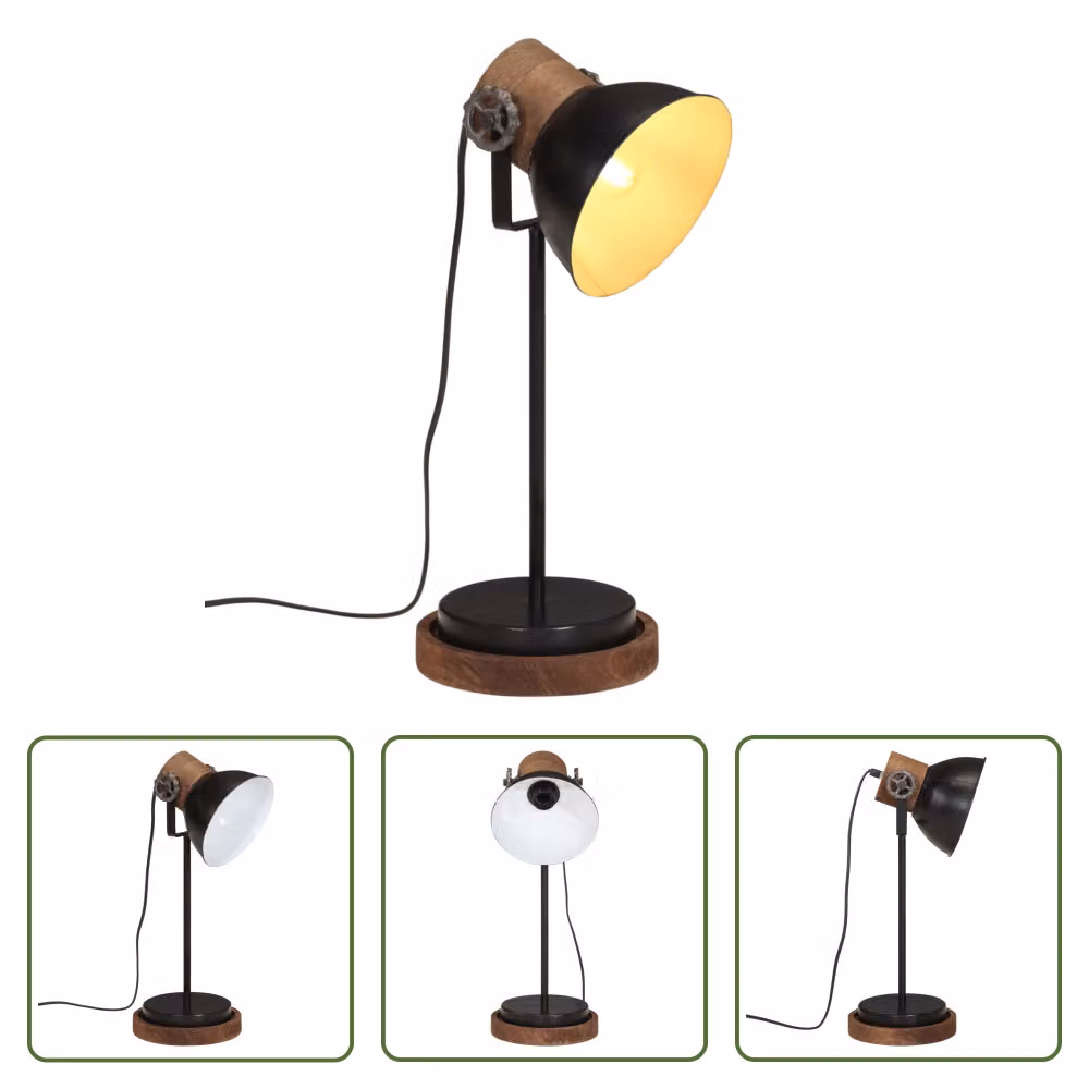 The Living Store Lampada da tavolo 25 W Nero 17x17x50 cm E27