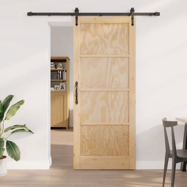 Porta scorrevole ORKDAL vidaXL in legno massello di pino, H: 211 cm, L: 86 cm
