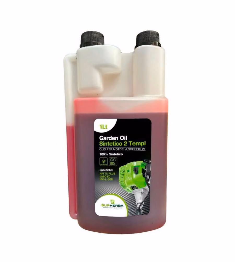 Supherba Olio Motore 2T Sintetico 1L per Giardinaggio con Dosatore