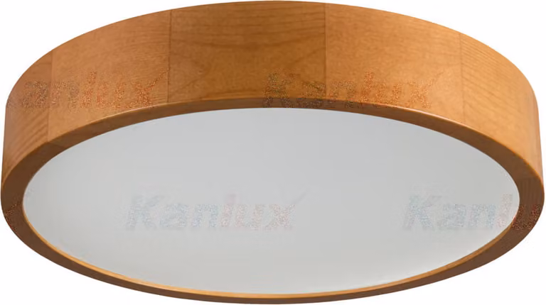 Plafone rotondo JASMIN bianco e legno chiaro 1xE27x20W in legno, dimensioni: 7,7x37,5x37,5 cm, IP20, Kanlux