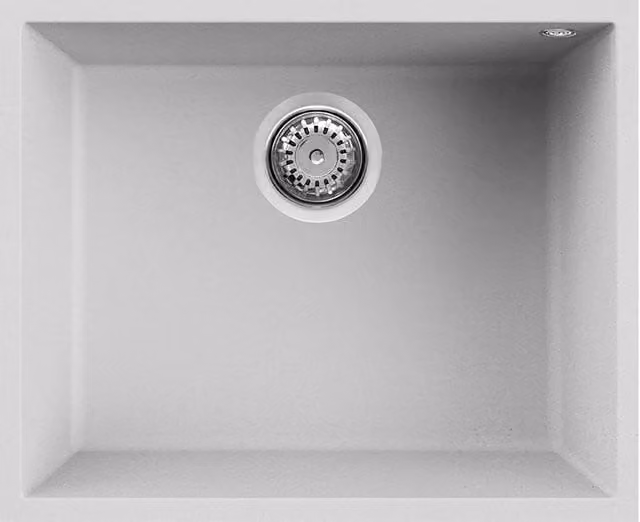 Lavello Elleci Incasso 1 vasca 54x44 Quadra 105 Sottotop Granitek Bianco LGQ10568BSO