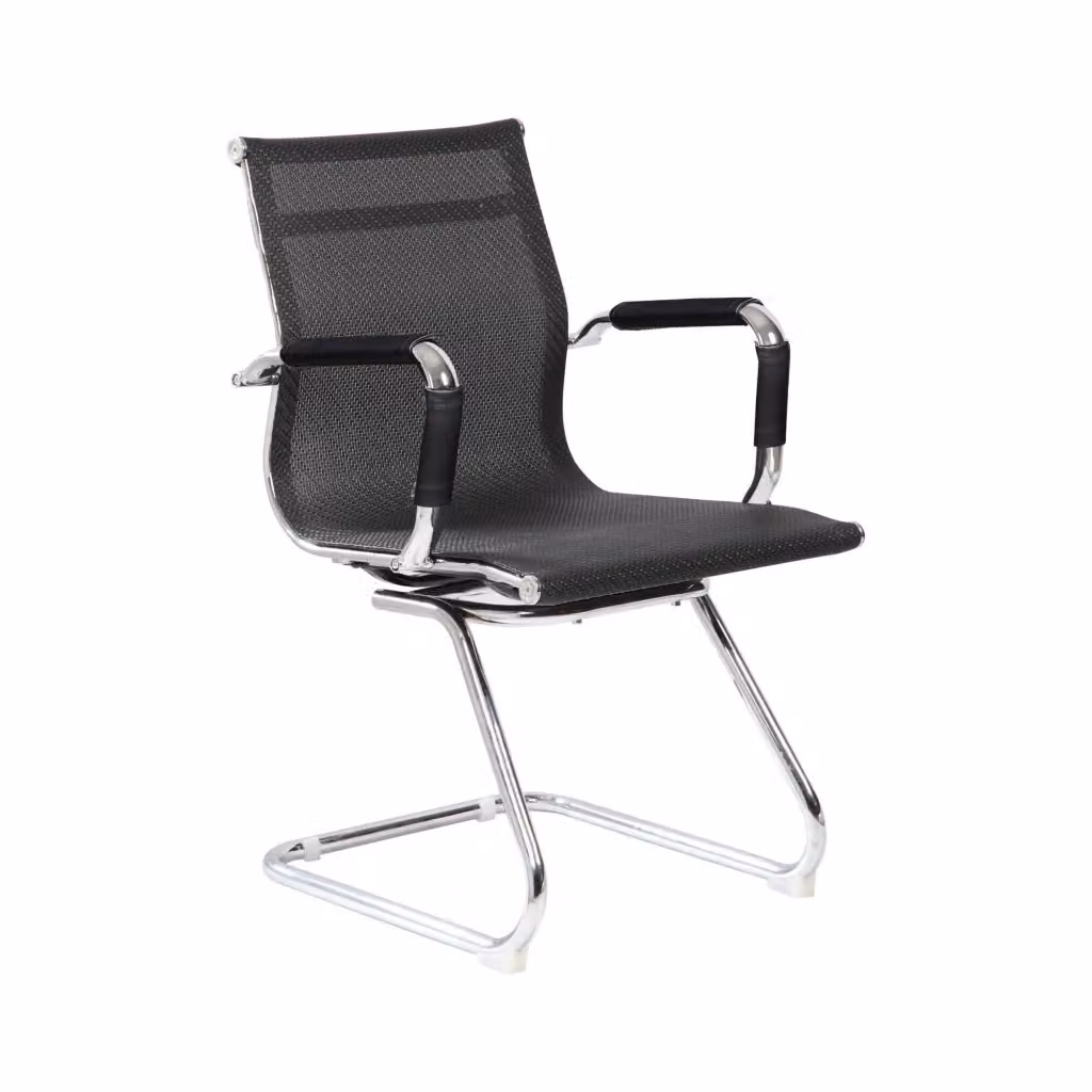 Sedia Balvano moderna in tessuto grigio e nero con braccioli e struttura in metallo nero opaco – 2