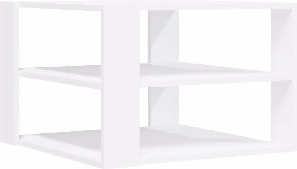 Tavolino da Salotto Bianco 58x58x40 cm in Legno Multistrato
