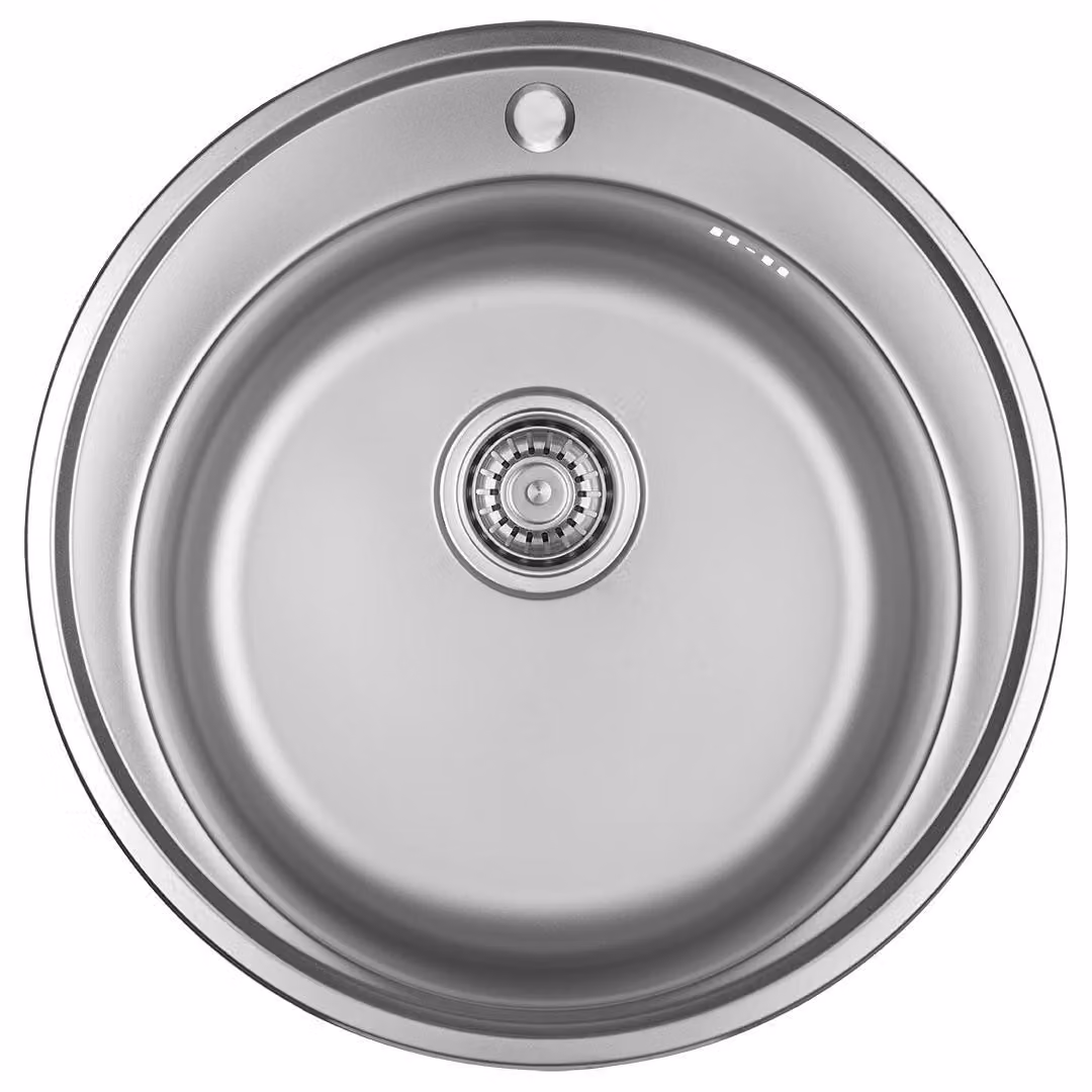 Lavello da cucina in acciaio inox Lavello da incasso, rotondo Lavello 51 cm