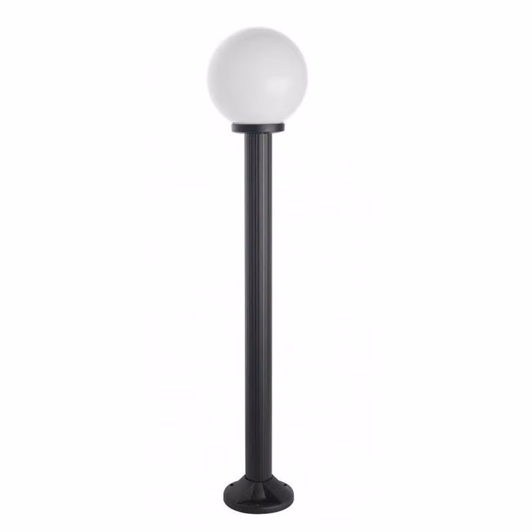 Lampada da giardino 120 cm sfera bianca o fumé 20 cm 1xE27 nero IP43 SU-MA Kule K 5002/2/K 200