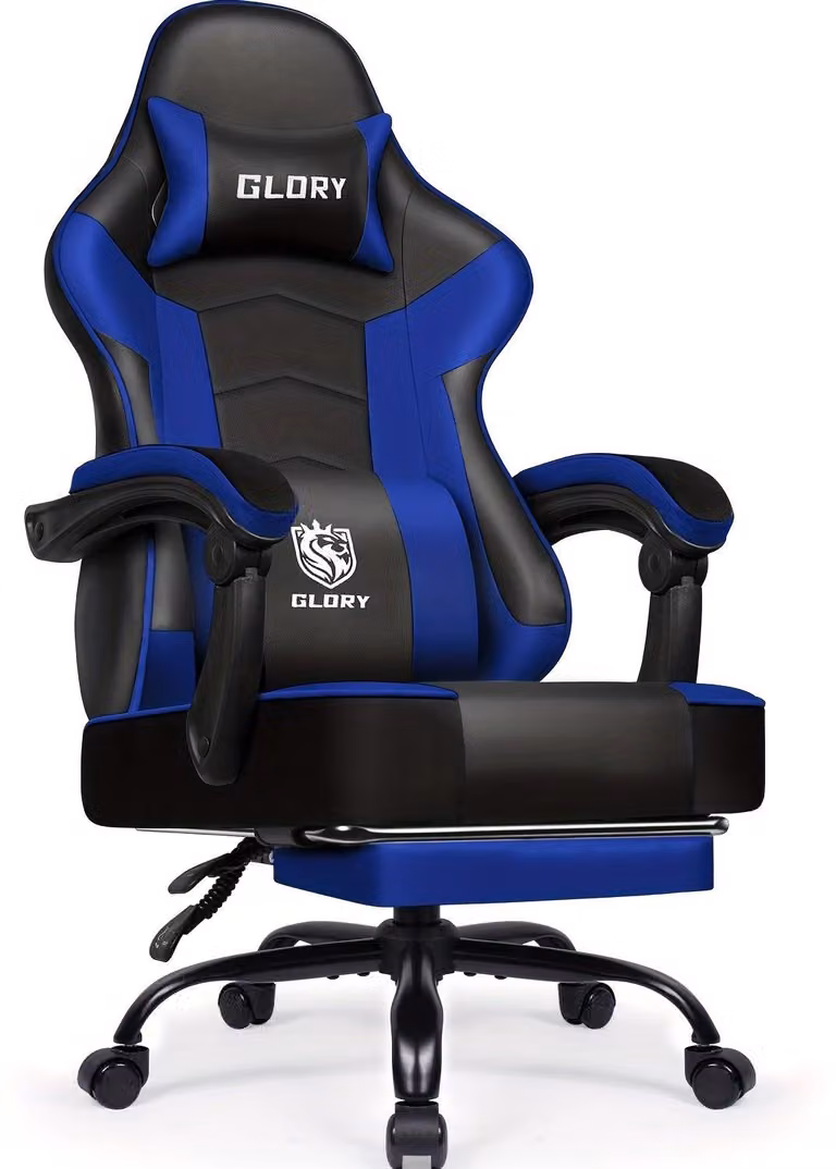 Sedia da gaming – Design ergonomico – Poggiapiedi e supporto lombare regolabili
