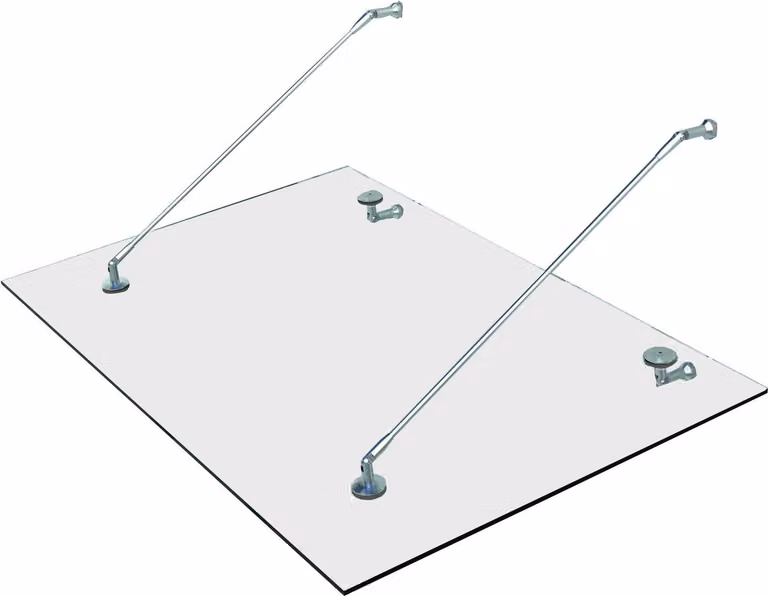 Pensilina in vetro Pensilina per porta in vetro temperato Acciaio inossidabile 304 Vetro trasparente 3 dimensioni (150 x 90 cm) (M)