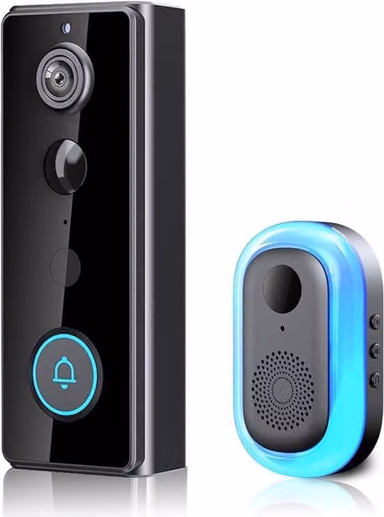 Videocitofono wireless con telecamera HD, visione notturna, rilevamento PIR, suoneria a due toni, altoparlante bidirezionale