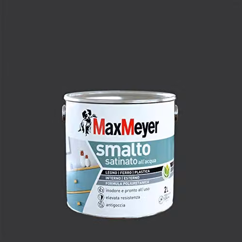 MaxMeyer Smalto Satinato all'acqua Poliuretanico Nero 2 l