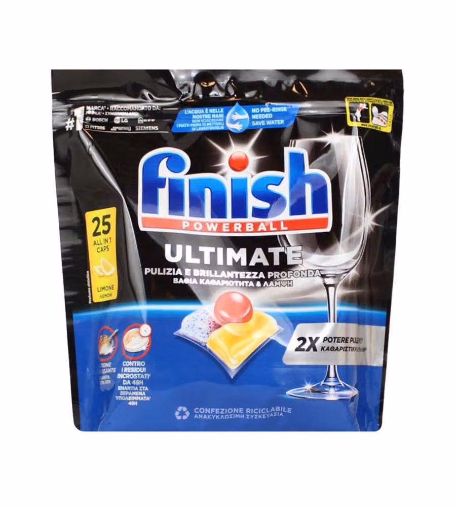 Finish Ultimate Limone Pastiglie Lavastoviglie 25 lavaggi 322,5g