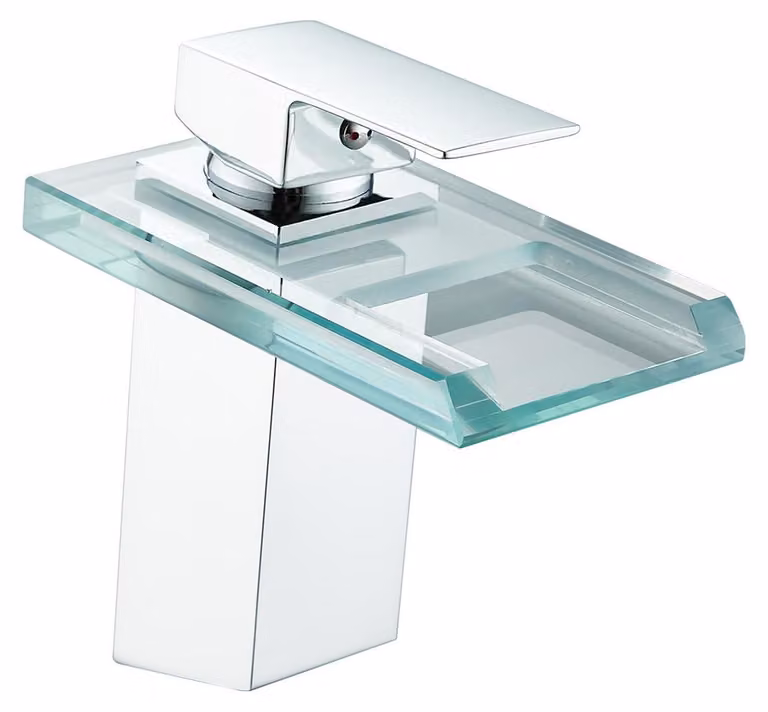 Omgoods - Rubinetto da bagno a cascata con una sola maniglia e tubi flessibili