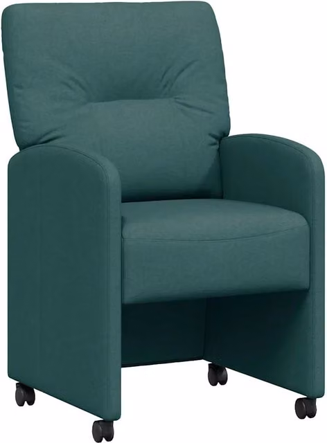 Sedie da Pranzo con Ruote 2 pz | Sedie da cucina Verde scuro 57 x 67 x 95 cm