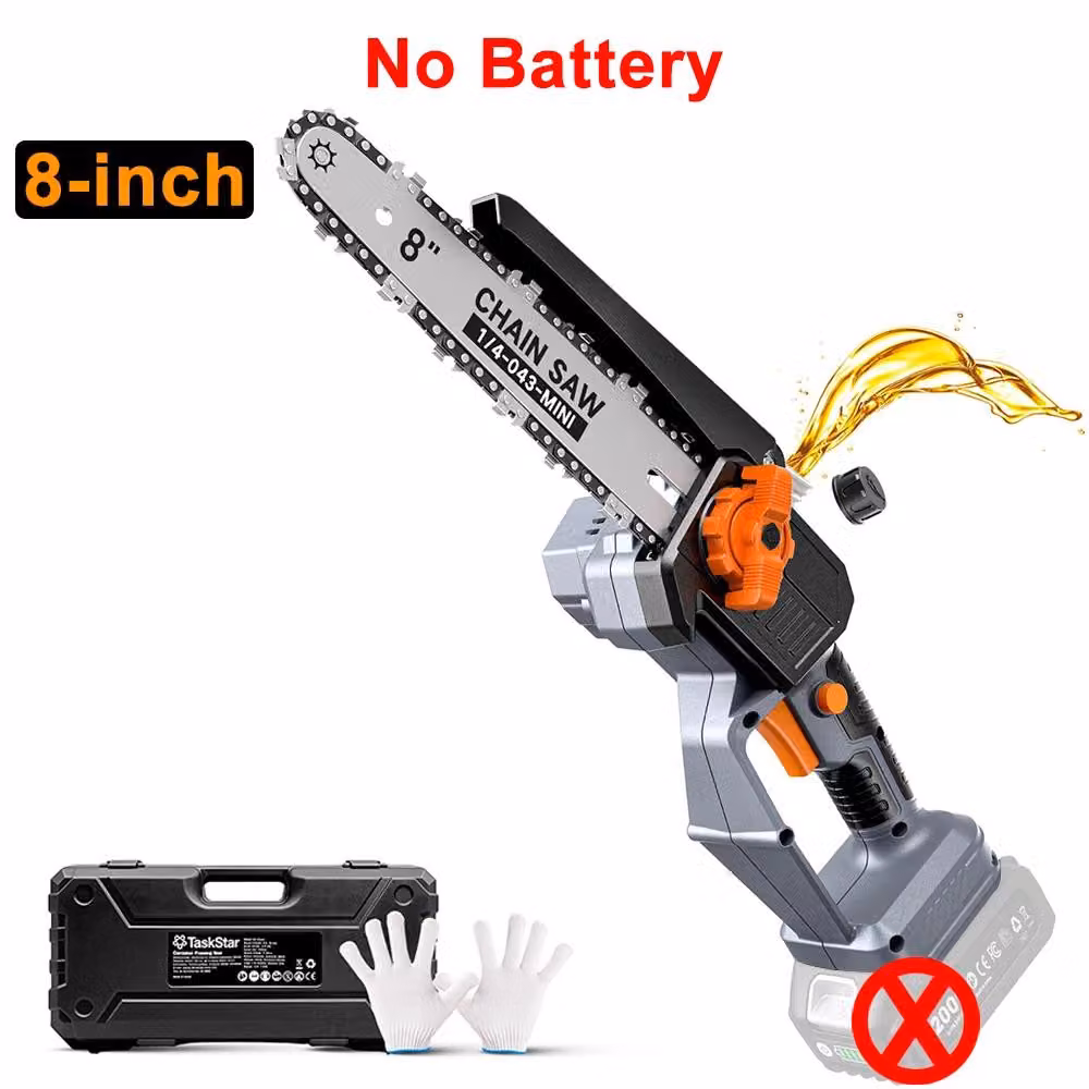 Troncatrice a batteria compatta - 20 cm di lunghezza della lama - Motore brushless - 20 V - 1000 W - Lubrificazione automatica della catena - Senza batteria