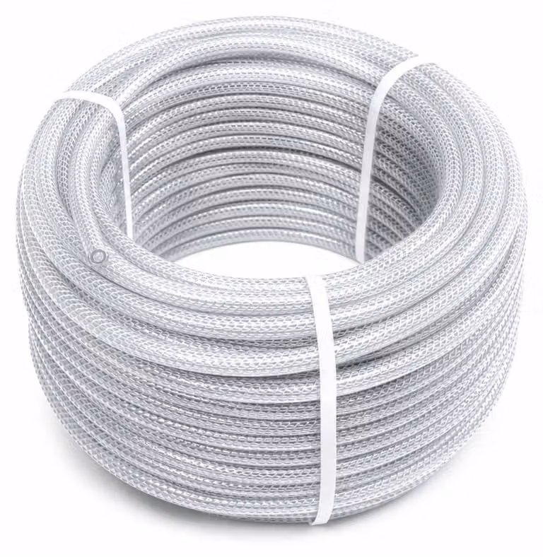 Tubo flessibile in PVC rinforzato Wiltec, con diametro interno di 25 mm, spessore della parete di 4 mm e lunghezza di 25 metri, tubo adatto al contatto con alimenti, fino a una pressione massima di 9 bar