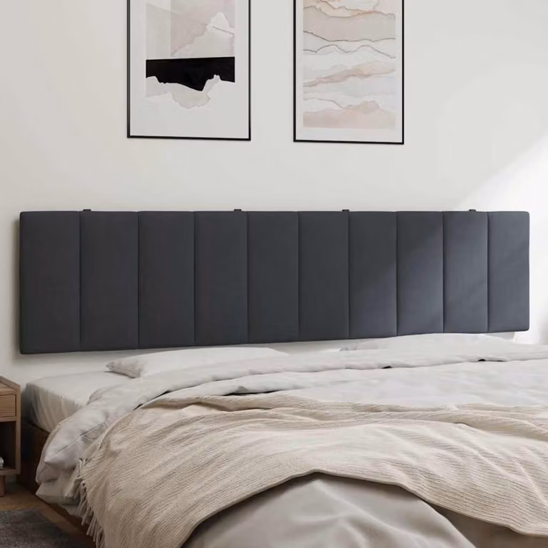 vidaXL Cuscino Testiera Hanko Grigio con Rivestimento in Velluto L: 200 cm