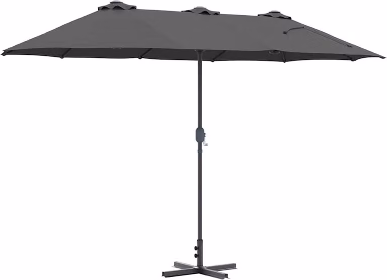 Ombrello da giardino Antracite 370 x 197 x 239 cm