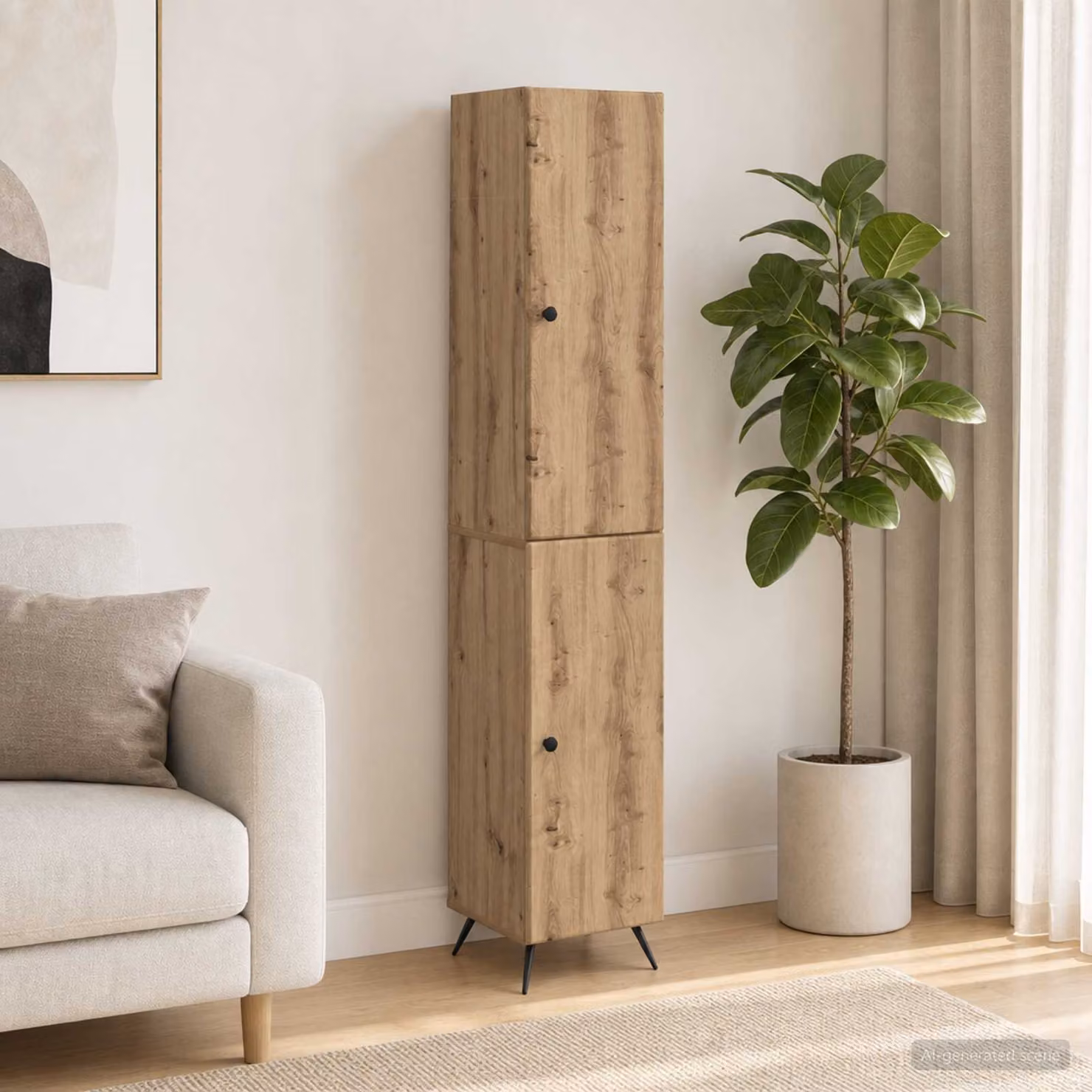 Set di 2 armadi moderni vidaXL in legno e MDF marrone per soggiorno o ufficio domestico