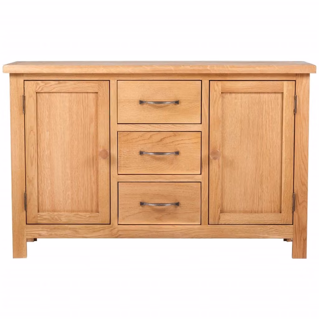 Credenza con 3 Cassetti 110x33,5x70 cm in Massello di Rovere