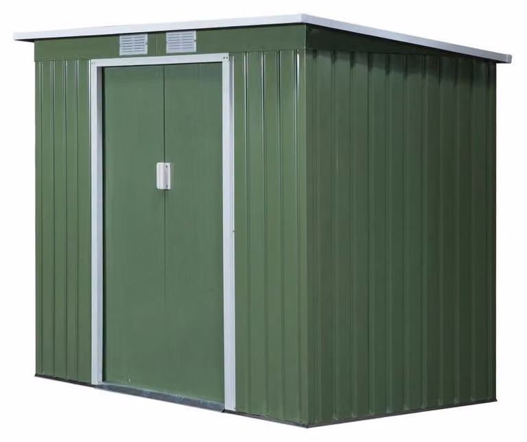 Piccolo capanno da giardino – Deposito resistente agli agenti atmosferici realizzato in acciaio zincato con porta scorrevole