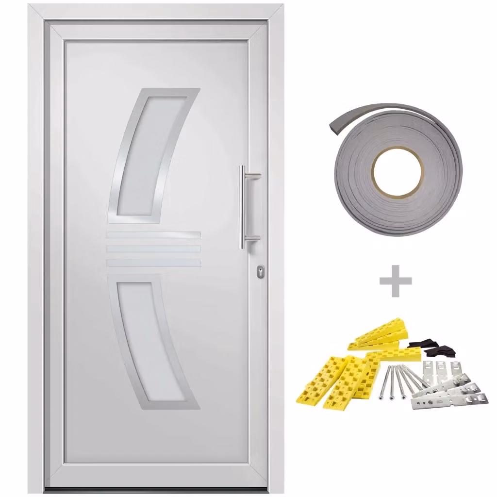 Porta di ingresso moderna bianca vidaXL L: 88 cm, H: 200 cm