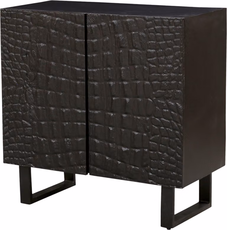 Cassettiera Adriaen 80 cm - Nero, frontale strutturato dal design moderno