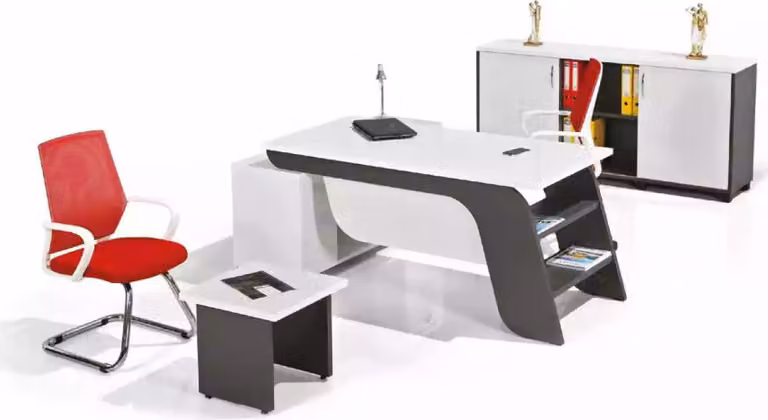 Weißes Büro Set Eckschreibtisch Büromöbel Schrank Couchtisch 3tlg