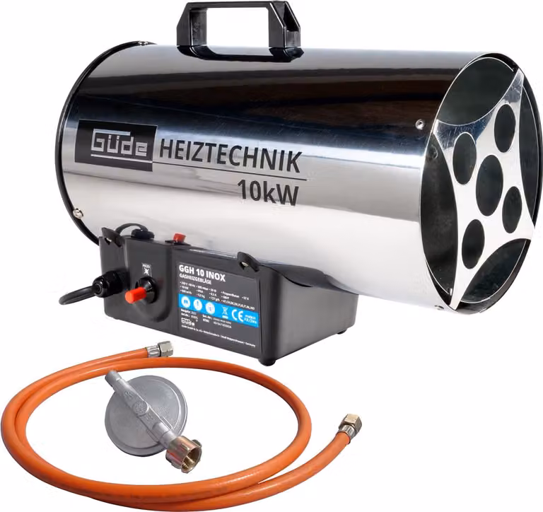 GÜDE ventilatore a gas GGH 10 INOX Pistola di riscaldamento Asciugatrice Bruciatore Hall riscaldatore 10 kW