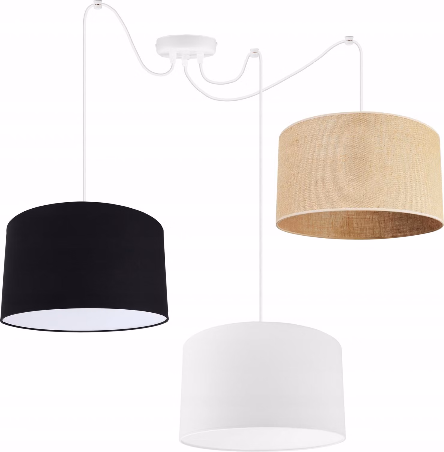 Juta Spider hanging lamp - lampada a sospensione a forma di ragno - lampada a ragno con 3 teste - lampada a sospensione in metallo e juta - Mix - Multi 35