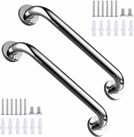 Maniglia per bagno in acciaio inossidabile con superficie antiscivolo - 40 cm - Per anziani