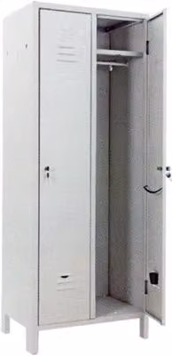 Armadio Spogliatoio Prometal in Metallo Grigio con 2 Posti e Ante a Battente, H 179,5 cm
