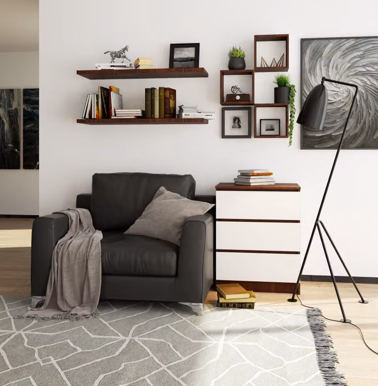 Comodino da 60 cm con 3 cassetti, credenza, mobile da 77 cm di altezza e 40 cm di profondità
