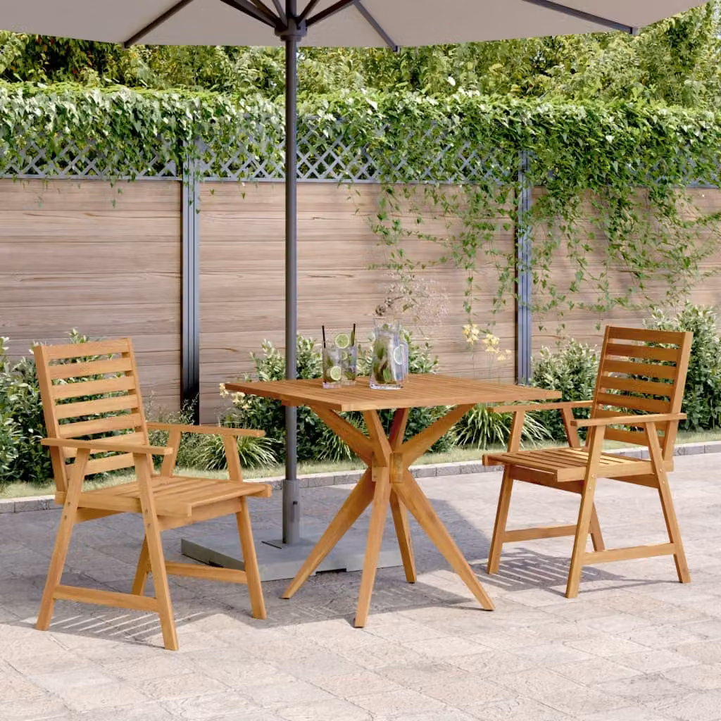 Set da pranzo per giardino vidaXL in legno di acacia marrone, 3 pezzi