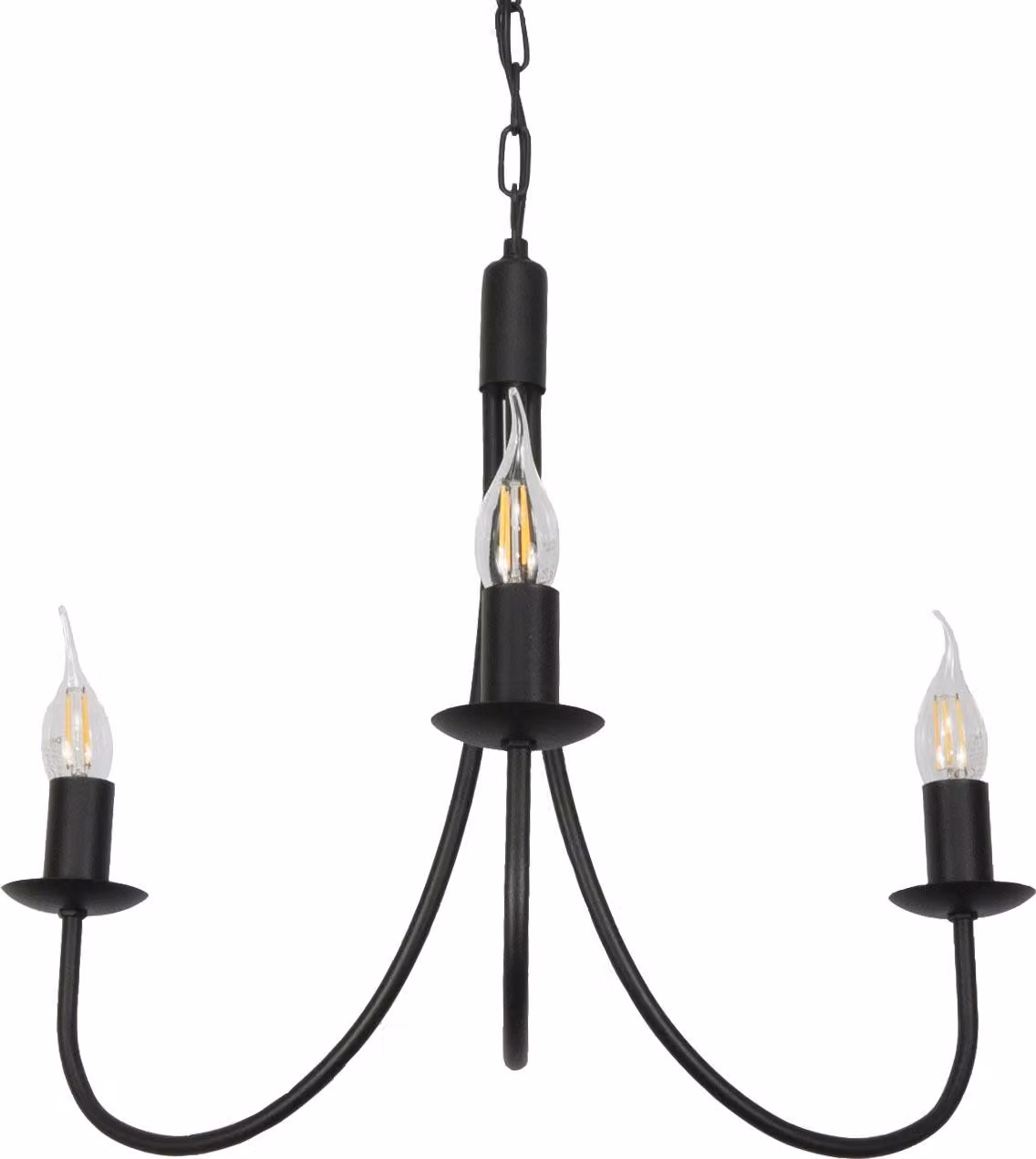 Lampada a sospensione tradizionale nera LUMEN NEGRO 14-882 con portacandele