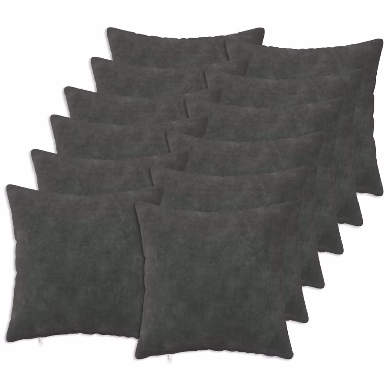 vidaXL Cuscino HEERLEN 12 pz Antracite Fleece in microfibra