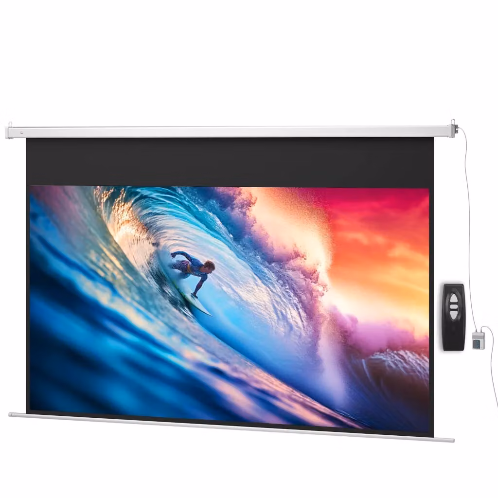 Schermo per Proiettore Elettrico Xylo 120 pollici 16:9 4K HD Bianco con Telecomando L: 293 cm, H: 193 cm – 2